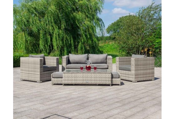 Ascot - Rattan 2 Seater Garden Sofa Set | Grey